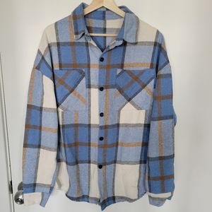 Blue Plaid Shirt Jacket
